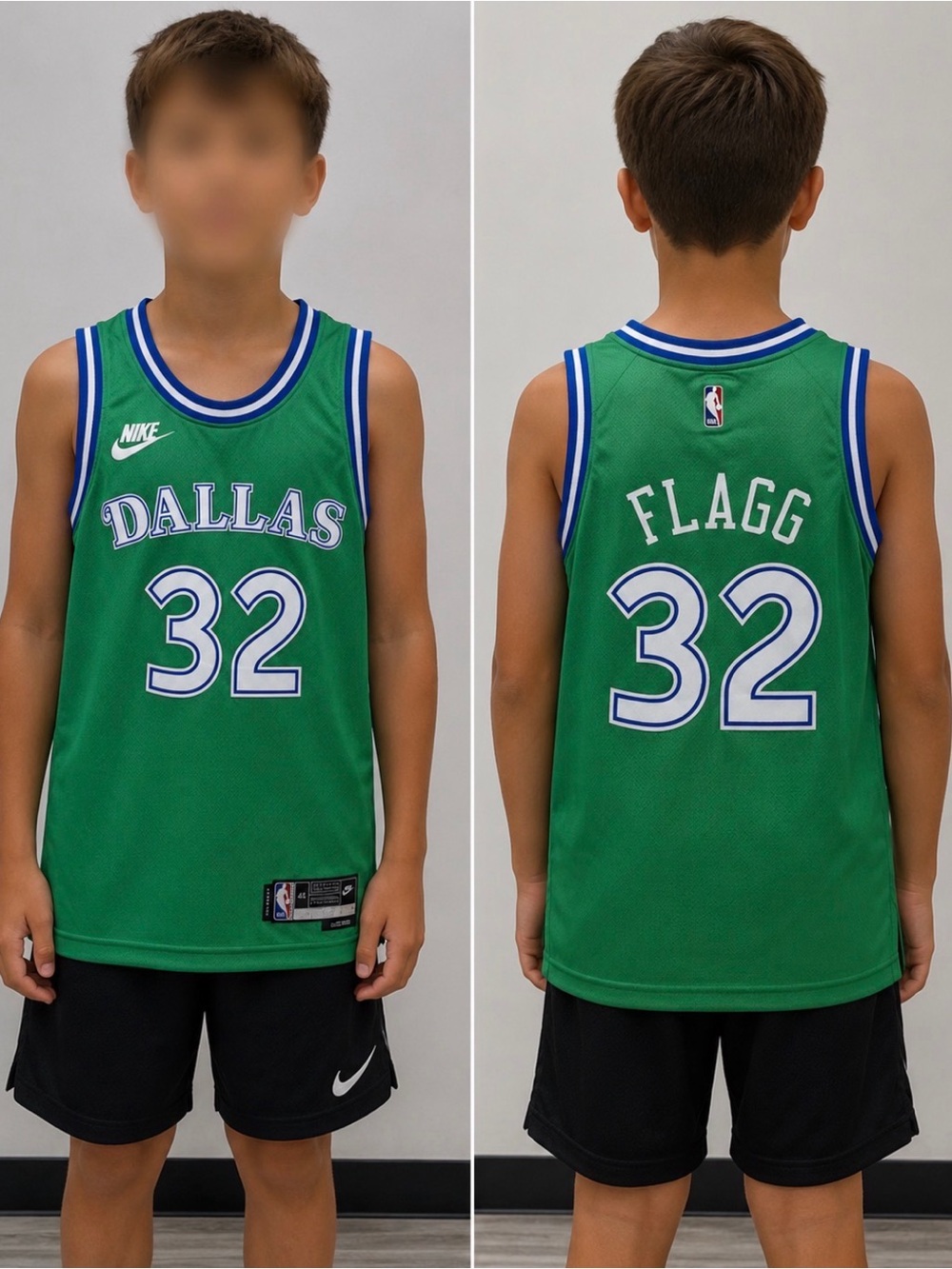 Cooper Flagg #32 Kids Green Dallas Mavs Rookie Jersey Youth Medium 10/12